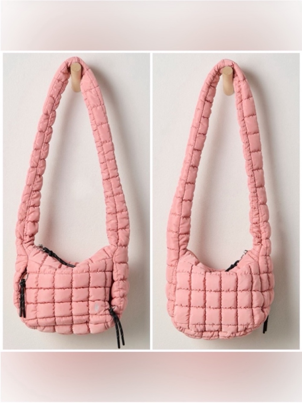 NWT Free People FP Movement Quilted Baby Carryall Sling Bag ballet slipper pink